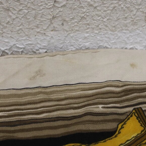 HERMES Carre 90 ETRIERS Scarf Shawl Gold Black Silk - Picture 8 of 11